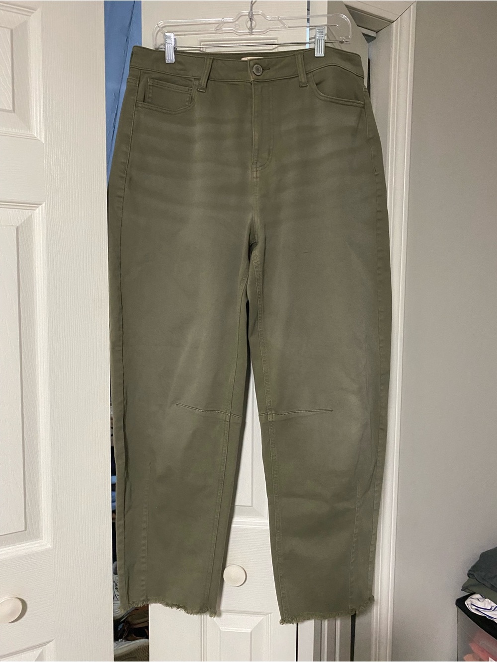 SO Olive Barrel Leg Jeans